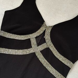 Adrianna Papell Evening | Sleeveless Bodycon Embellished Maxi Dress | Size 8